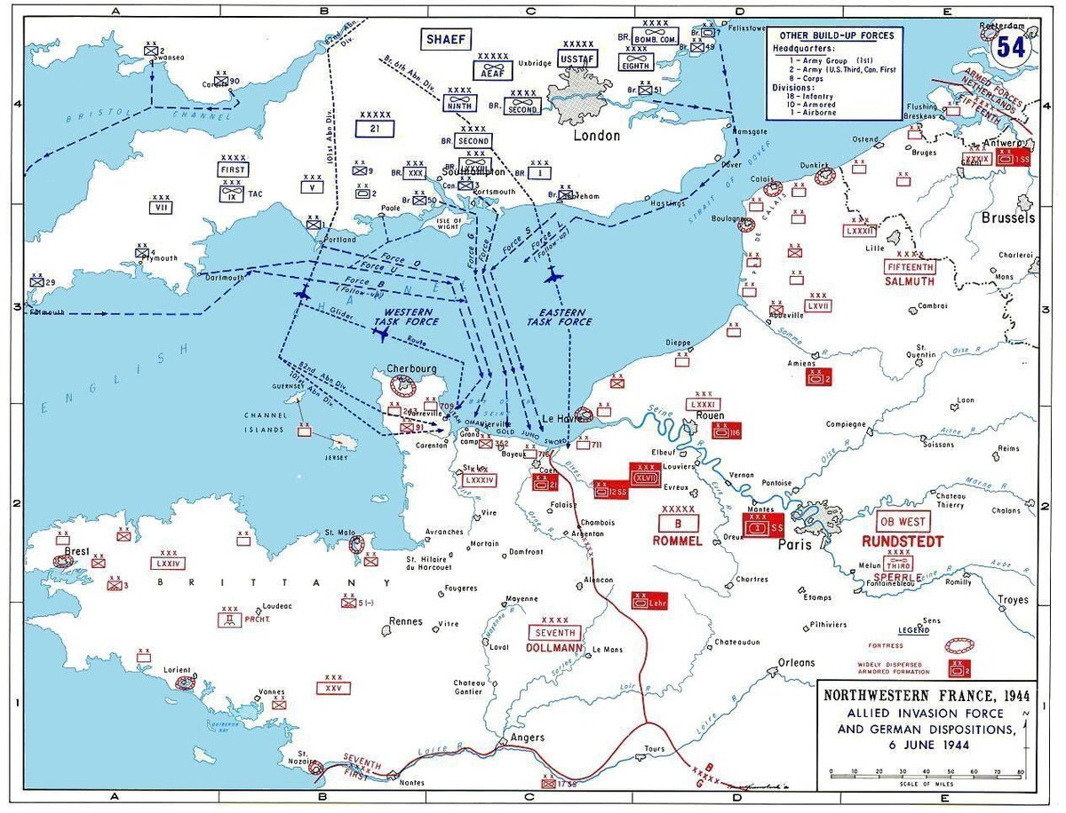 Plan inwazji alianckiej w ramach operacji Overlord. 