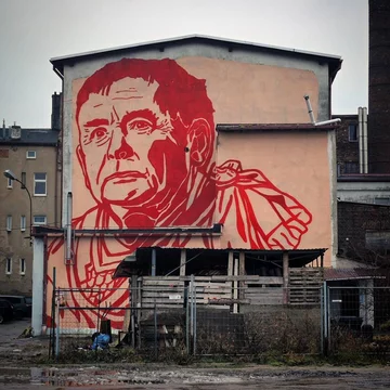 Mural z Jarosławem Kaczyńskim 