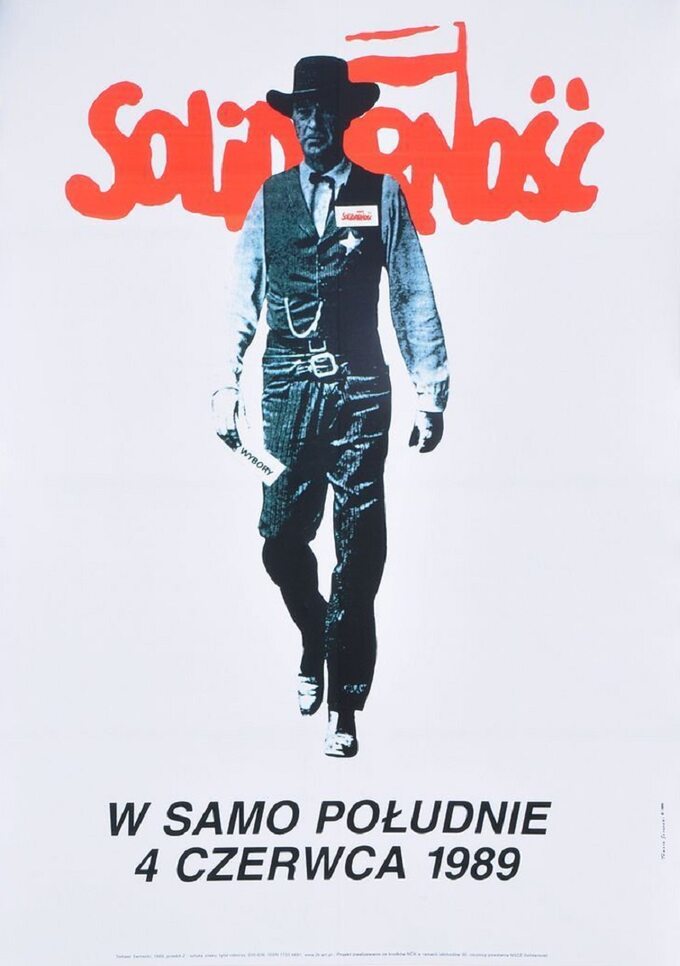 Plakat „Solidarności” nawiązujący do kadru z filmu „W samo południe” stał się symbolem wyborów kontraktowych