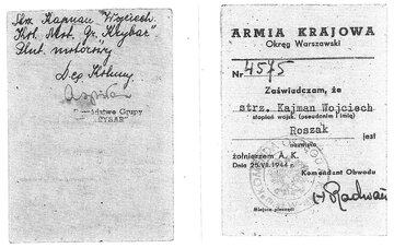 Legitymacja AK Wojciecha Roszaka