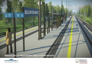 Wizualizacja przystanku Bełchat&oacute;w Miasto