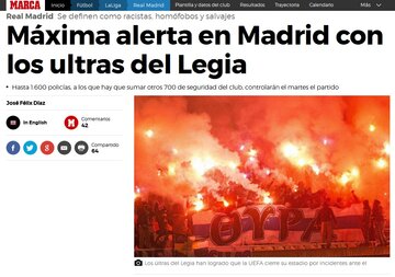 "Marca" o&nbsp;kibicach Legii