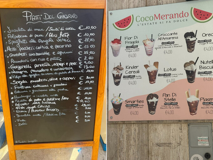 Prices in Anzio
