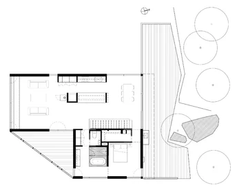 Drewniany dom ukryty w lesie, projekt Atelier Général 1198-2, drewniany dom, v2com, Atelier Général