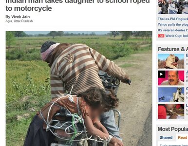 Miniatura: Przywiązał córkę do motocykla, bo bała się...