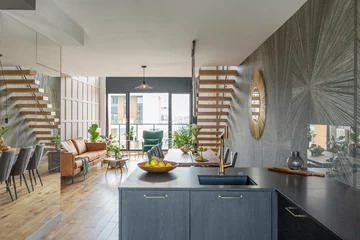 Kuchnia otwarta na salon, proj. Decoroom 