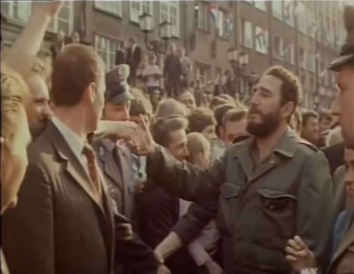 Fidel Castro podczas spaceru po Gdańsku 