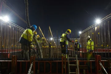 Przekop Mierzei Wiślanej. Początki betonowania śluzy, luty 2021r. 