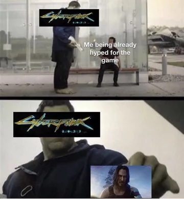 Mem zainspirowany grą Cyberpunk 2077 