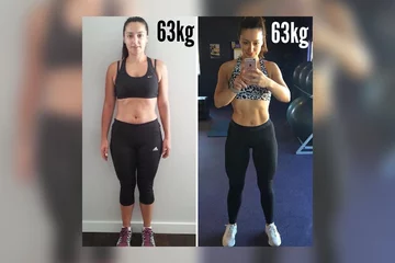 Zdjęcia przed i po zmianie wagi 