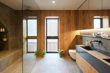 Różowy domek na plaży, projekt RX Architects RIBA, różowy domek na plaży