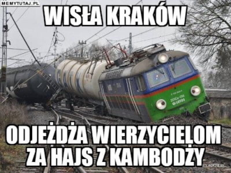 Wisła Kraków czeka na przelew - mem 