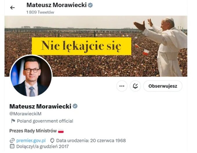 Profil Mateusza Morawieckiego na Twitterze