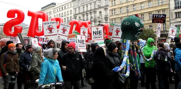 Protest przeciwko CETA w Warszawie 