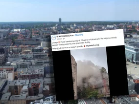 Miniatura: Kłęby dymu nad Katowicami. W centrum...