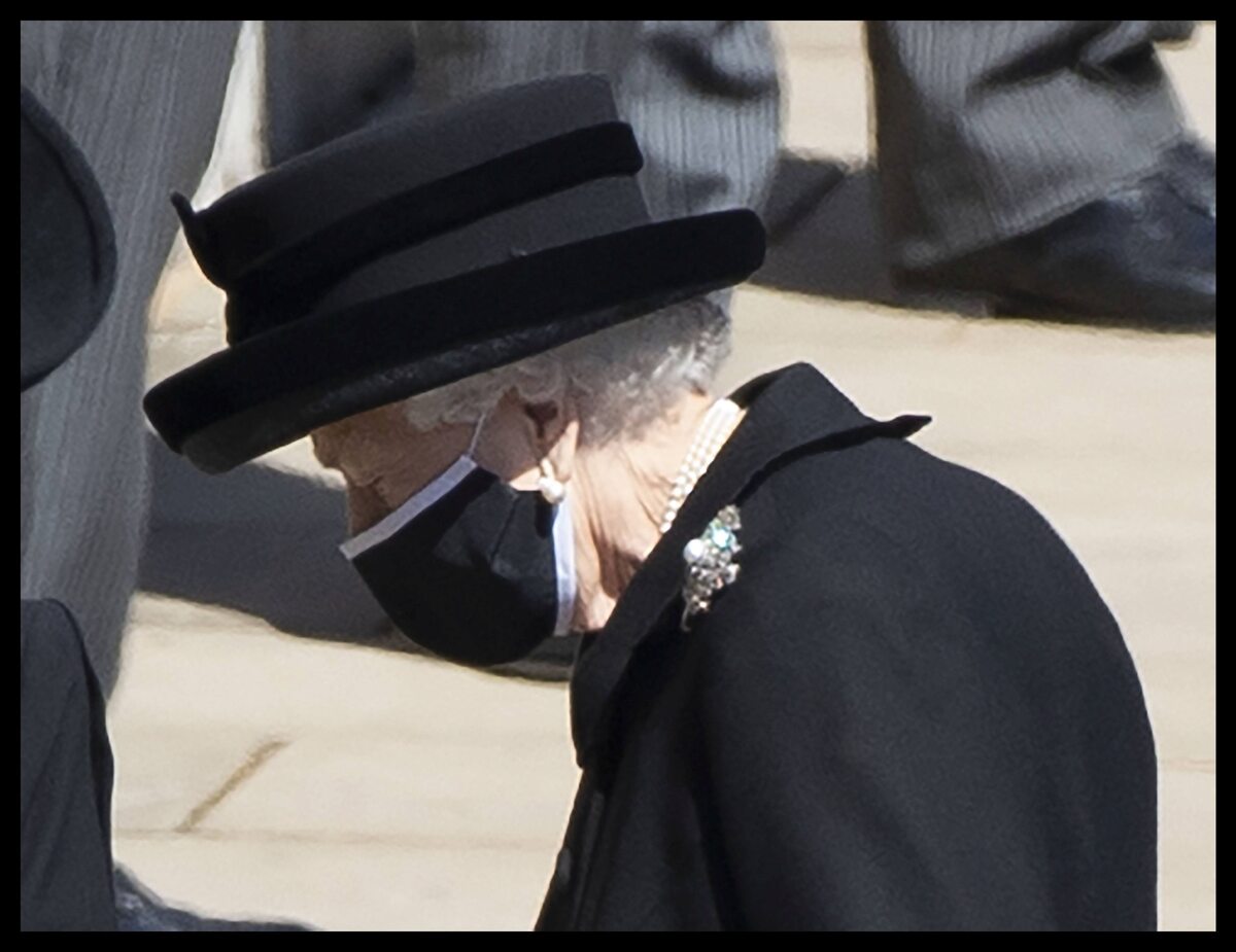 Królowa Elżbieta II na pogrzebie męża 