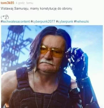 Mem zainspirowany grą Cyberpunk 2077 