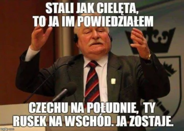 Mem z Lechem Wałęsą 