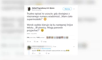 Wpisy zakładu pogrzebowego w mediach społecznościowych 