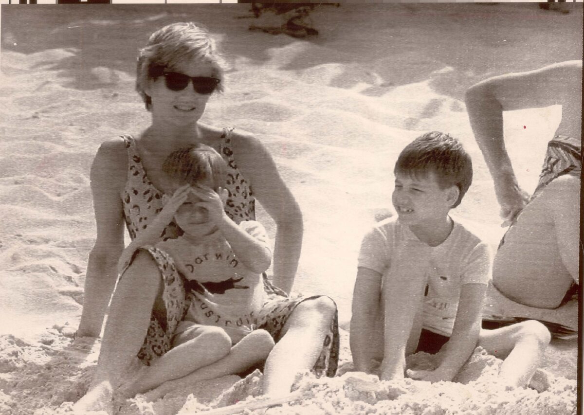 Księżna Diana na wakacjach z synami w 1990 roku 