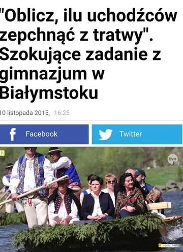 Mem z Beatą Szydło na łódce. Spływ Dunajcem 