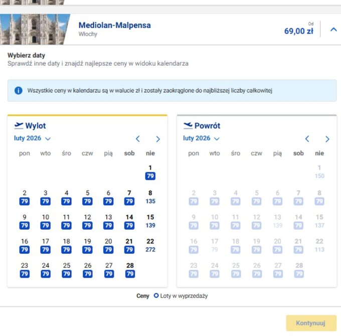 Tanie bilety do&nbsp;Mediolanu