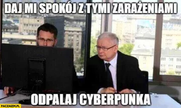 Mem z „Młodym” i Jarosławem Kaczyńskim 