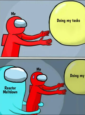 Mem inspirowany grą Among Us 