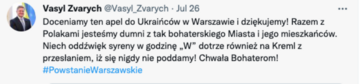 Zrzut ekranu z&nbsp;wpisu na&nbsp;Twiterze Ambasadora Ukrainy w&nbsp;Polsce