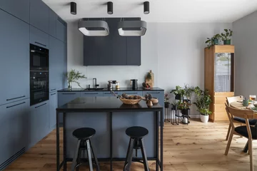 Dom z kobaltową sofą 