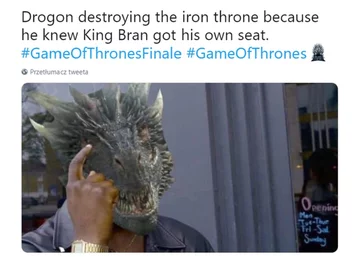 Drogon zniszczył żelazny tron, bo wie, że Bran i tak ciągle siedzi na swoim wózku 