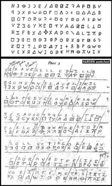 List Zodiaka odszyfrowany przez Donalda i Bettye Harden 