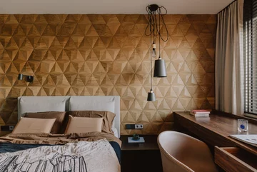 Miejsce do pracy w sypialni, realizacja Finch Studio 