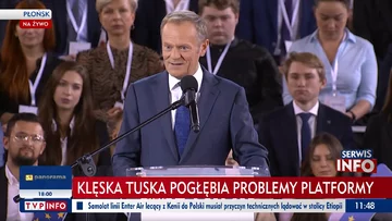 Paski TVP Info o Tusku i konwencji PO 