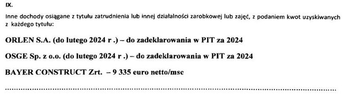 Oświadczenie majątkowe Daniela Obajtka na stronie Sejmu