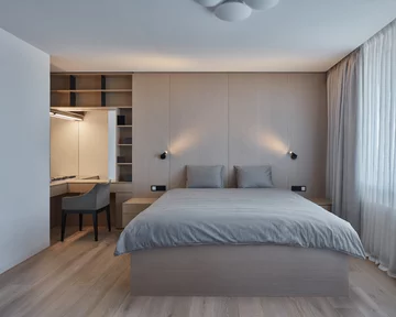 Minimalistyczny apartament z panoramicznym widokiem, projekt Barbora Léblová Linka, Barbora Léblová