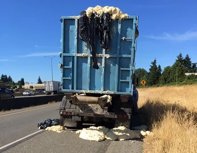 Miniatura: Ten widok zszokował kierowców. Ciężarówka...