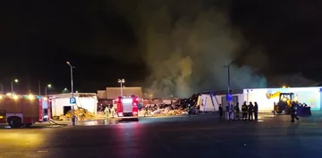 Pożar Lidla w Kielcach 