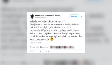 Wpisy zakładu pogrzebowego w mediach społecznościowych 