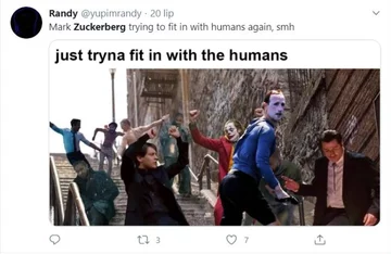 Mark Zuckerberg jako surfer i mem 