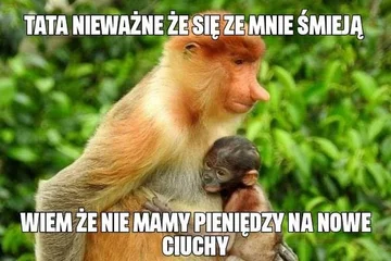 Smutny mem z nosaczem 