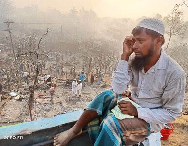 Pożar w obozie dla uchodźców w Bangladeszu. Doszczętnie zniszczone...