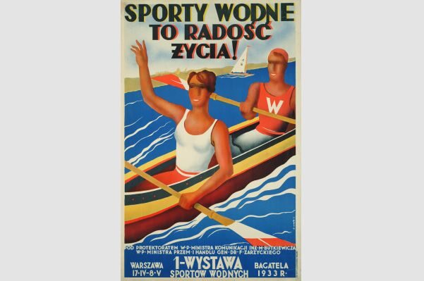 Plakat Sporty wodne z 1933 r. - Muzeum Plakatu w Wilanowie