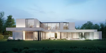 Nowoczesna bryła domu jednorodzinnego, projekt Tissu Architecture 