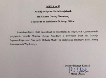 Dokument o&nbsp;powołaniu Szpanowskiego oraz&nbsp;Muchy
