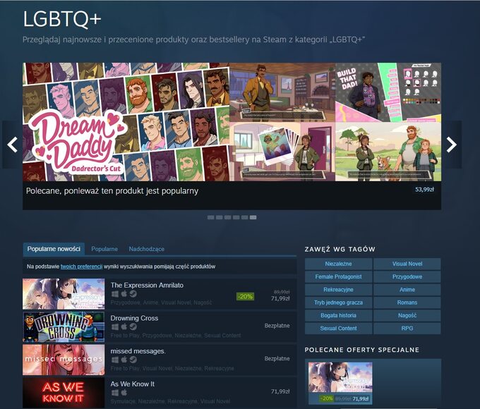 LGBTQ+ na platformie Steam