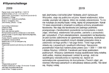 Mem zainspirowany zabawą 10 year challenge 