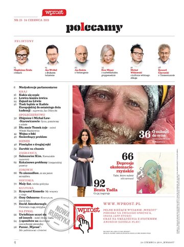 Spis treści, Wprost 25/2018