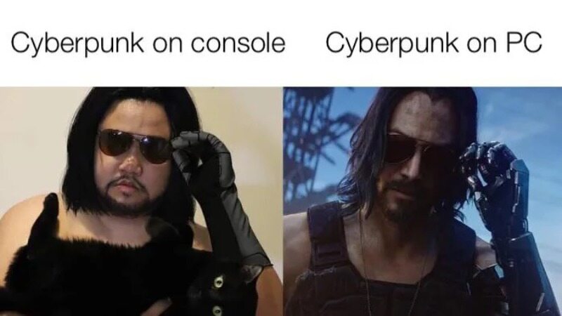 Cyberpunk 2077. Mem po nieudanej premierze gry na konsolach 