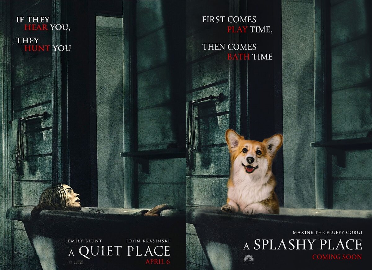 Plakat "A Quiet Place" i plakat "A Splashy Place" 